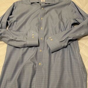 Brooks Brothers Blue Dress Shirt Classic Checkered Design